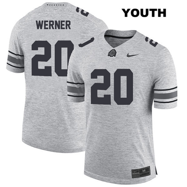 Ohio State Buckeyes Youth Pete Werner #20 Gray Authentic Nike College NCAA Stitched Football Jersey YZ19D25LE